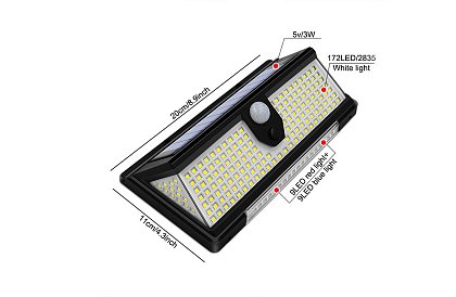 Solárne osvetlenie 190 LED so snímačom pohybu a súmraku