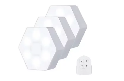 3x LED Bezdrôtové svietidlo HEXAGON na diaľkové ovládanie