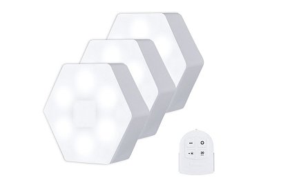 3x LED Bezdrôtové svietidlo HEXAGON na diaľkové ovládanie