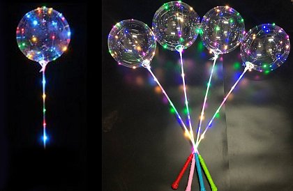 LED svietiaci balón s rukoväťou