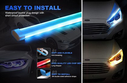 Flexibilný LED pásik do auta - dynamické blinkre + denné svietenie