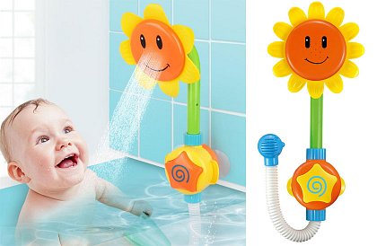 Detská sprcha do vane v tvare slnečnice