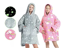 Svietiaca deka s rukávmi a kapucňou