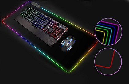 Herná podložka pod myš a klávesnicu s RGB podsvietením – 80 x 30 cm