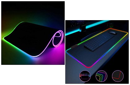 Herná podložka pod myš a klávesnicu s RGB podsvietením – 80 x 30 cm