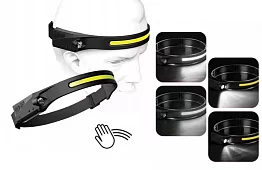 Nabíjacia COB LED čelovka so senzorom pohybu 2v1 – Head Lamp