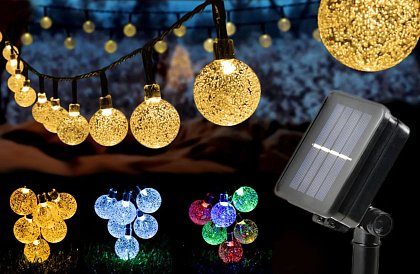 Dekoratívna vonkajšia solárna reťaz so 40 LED – Lights Balls