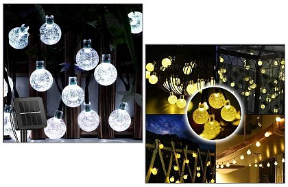 Dekoratívna vonkajšia solárna reťaz so 40 LED – Lights Balls