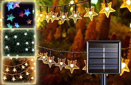 Dekoratívna vonkajšia solárna reťaz so 40 LED – Lights Star