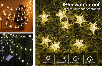 Dekoratívna vonkajšia solárna reťaz so 40 LED – Lights Star