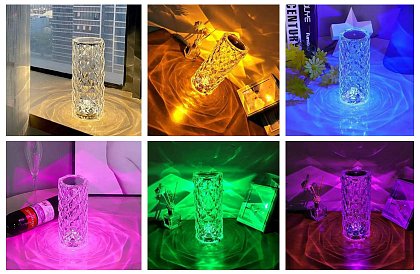 Dotyková RGB stolná lampa – Diamond Crystal Lamp