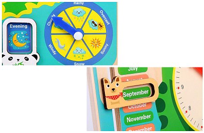 Drevený detský interaktívny kalendár - Žaba