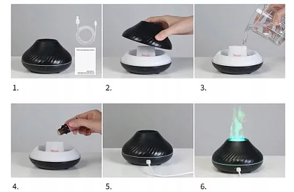 Aróma difuzér s efektom horiaceho plameňa – ROUND 2541