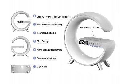 LED Bluetooth reproduktor s bezdrôtovou nabíjačkou - POWERTON G-LIGHT G11