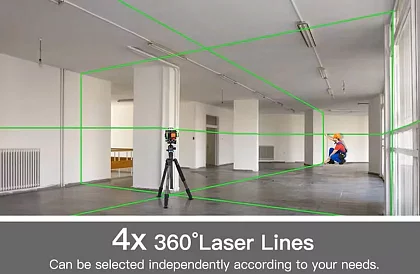 4D Laserová vodováha 360° – 16 línií – nivelačný laser