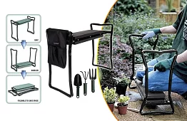 Skladacie záhradné kľačadlo 3v1 – kľačadlo, lavička a organizér s náradím