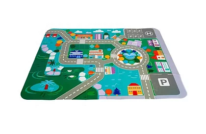 Drevené kocky – Mesto 115 ks s podložkou