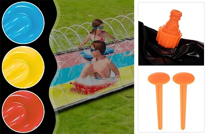 Trojitá vodná šmykľavka s fontánou + 3 člny