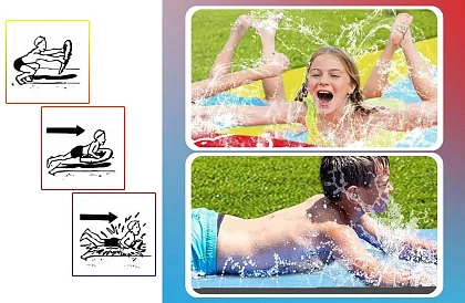 Trojitá vodná šmykľavka s fontánou + 3 člny