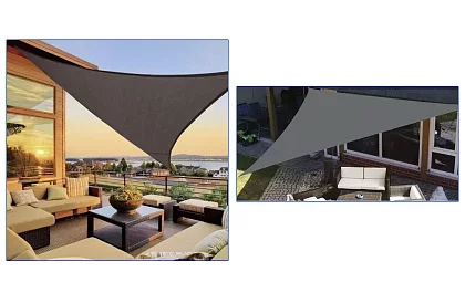 Stíníca slnečná plachta trojuholník 3 x 3 x 3 m – Sivá