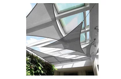 Stíníca slnečná plachta trojuholník 3 x 3 x 3 m – Sivá