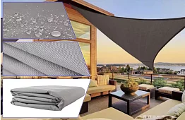 Stíníca slnečná plachta trojuholník 3 x 3 x 3 m – Sivá