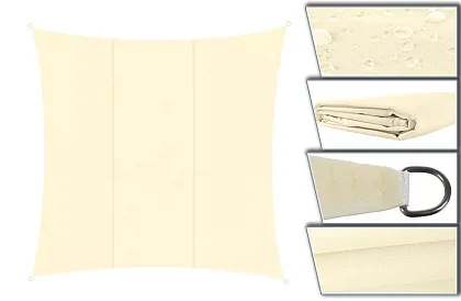 Tieniaca slnečná plachta 3,6 x 3,6 m – Béžová