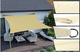 Tieniaca slnečná plachta 3,6 x 3,6 m – Béžová