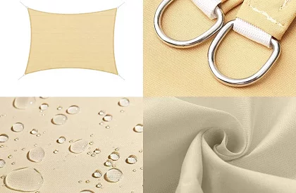 Tieniaca slnečná plachta 4 x 3 m – Béžová