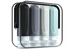 Cestovné fľaštičky do lietadla na kozmetiku – sada s taštičkou