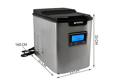 Výrobník ľadu 12 kg/deň – 3 veľkosti kociek, časovač