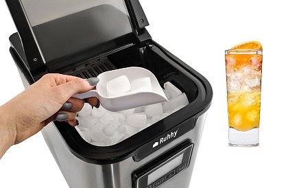 Výrobník ľadu 12 kg/deň – 3 veľkosti kociek, časovač