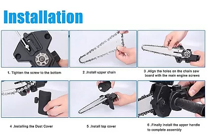 Adaptér reťazová píla 6 palcov – Premente vŕtačku na pílu