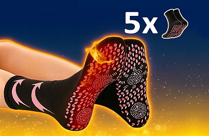 Samonahrievacie ponožky s turmalínom – 5 párov