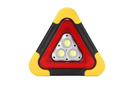 LED výstražný trojuholník so svietidlom, powerbankou a solárnym nabíjaním