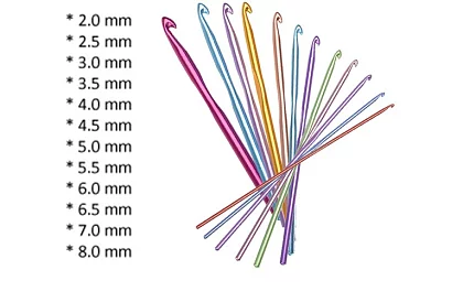 Háčiky na háčkovanie - 12 kusov