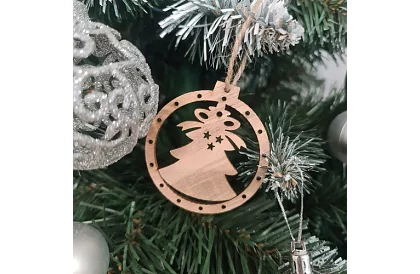 Drevené vianočné ozdoby – sada 10 kusov s povrázkom