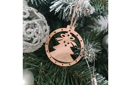 Drevené vianočné ozdoby – sada 10 kusov s povrázkom