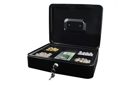 Veľká kovová pokladnička na peniaze