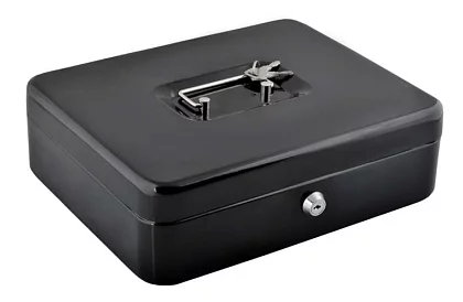 Veľká kovová pokladnička na peniaze