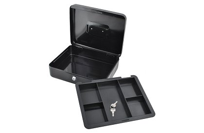 Veľká kovová pokladnička na peniaze