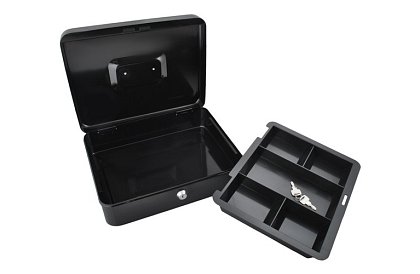 Veľká kovová pokladnička na peniaze