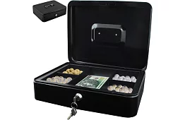 Veľká kovová pokladnička na peniaze