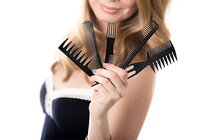Profesionálne kadernícke hrebene - sada 10 kusov