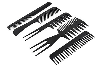 Profesionálne kadernícke hrebene - sada 10 kusov