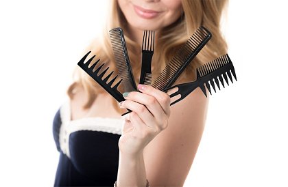 Profesionálne kadernícke hrebene - sada 10 kusov