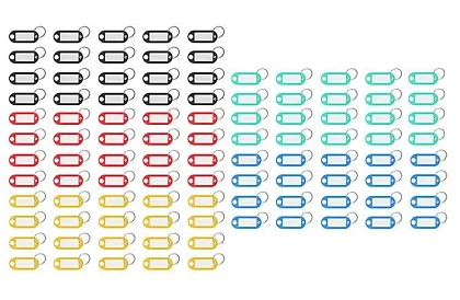 Kľúčenky pre jednoduchú identifikáciu – 100 ks, farebné