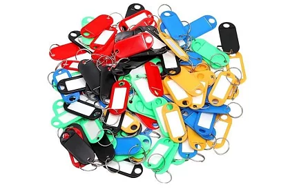 Kľúčenky pre jednoduchú identifikáciu – 100 ks, farebné