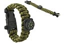 Náramok SURVIVAL 5v1 s doplnkami - zelený