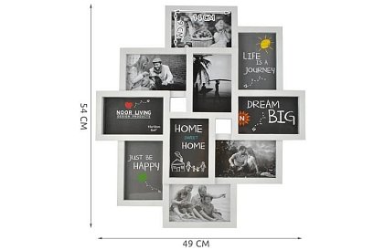 Rámček na 10 fotografií – biely